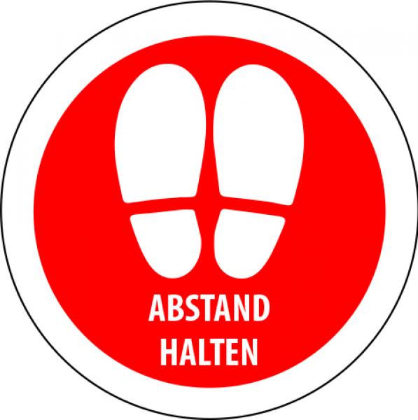 Fußbodenaufkleber RUND Abstand halten